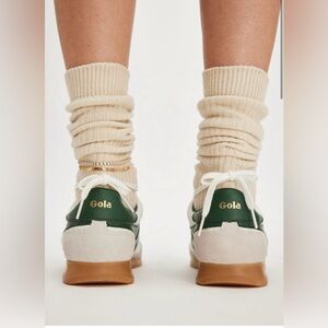 Gola Classics Low-Top Sneakers – White & Green – Women’s 9